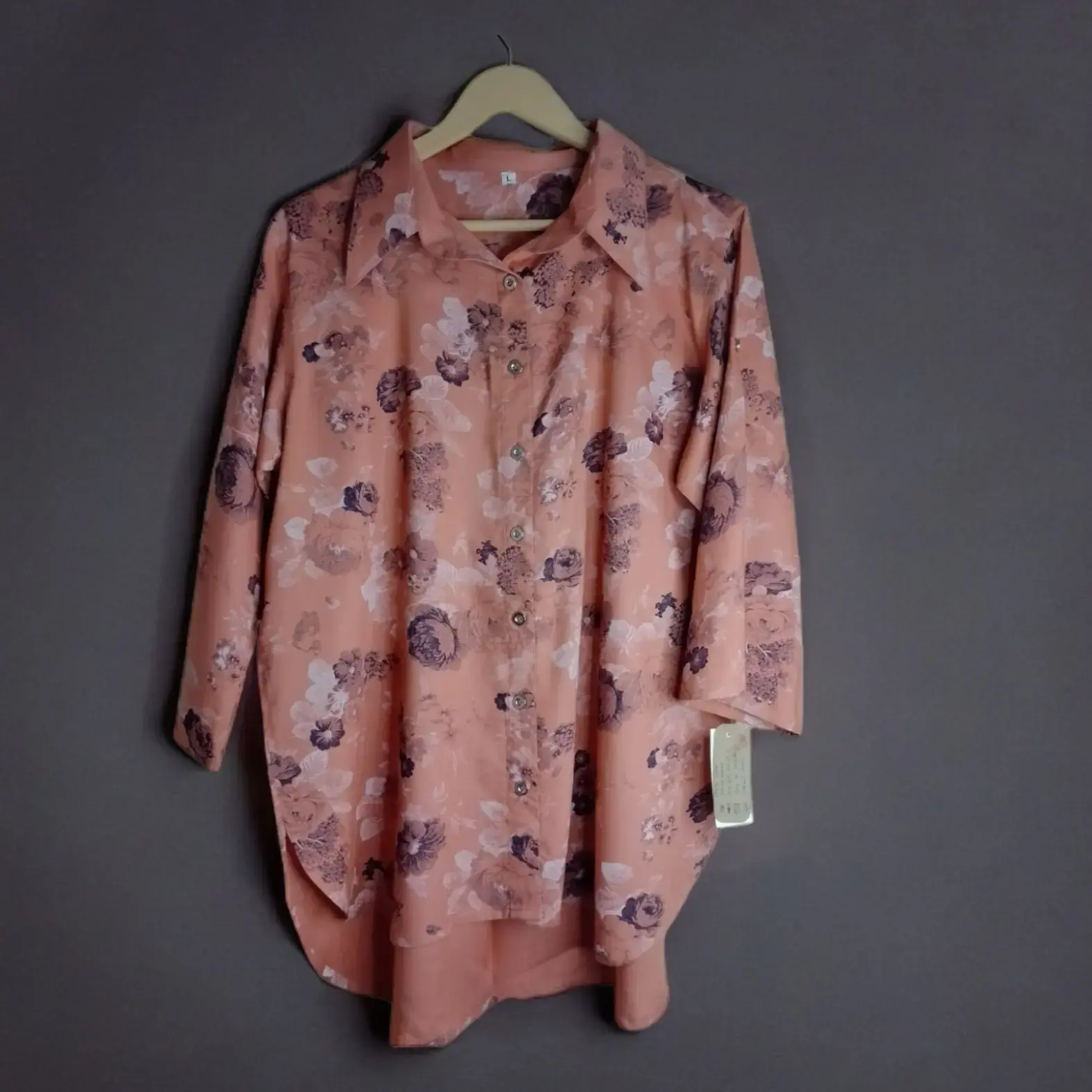 Rust oriental print shirt