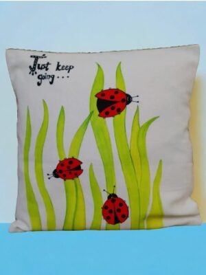 Springvibe Lady Bugs on Bushes Cushion Cover