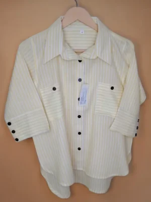 Yellow White Stripe Shirt